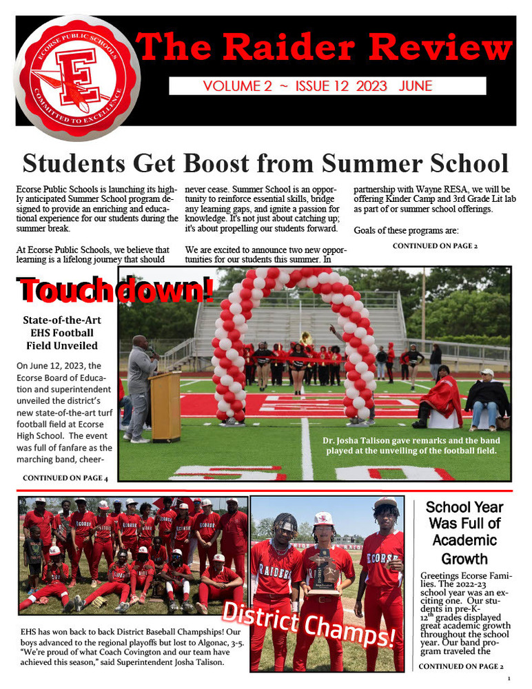 June Newsletter 1st page